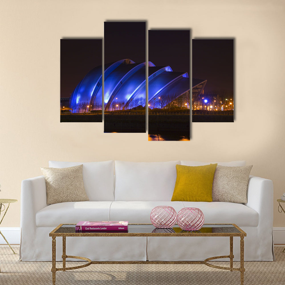 Glasgow's so-called 'Armadillo' building at night time Vertical Canvas Wall Art