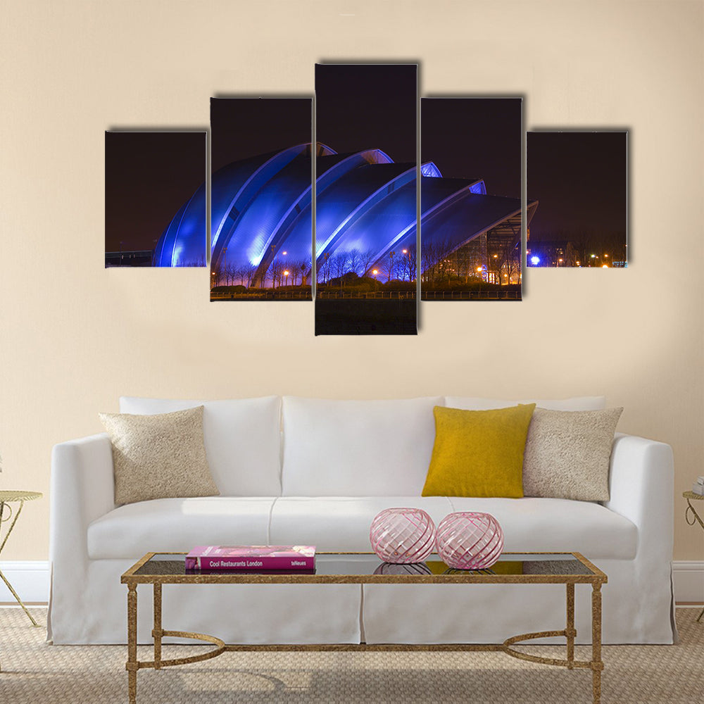 Glasgow's so-called 'Armadillo' building at night time Vertical Canvas Wall Art