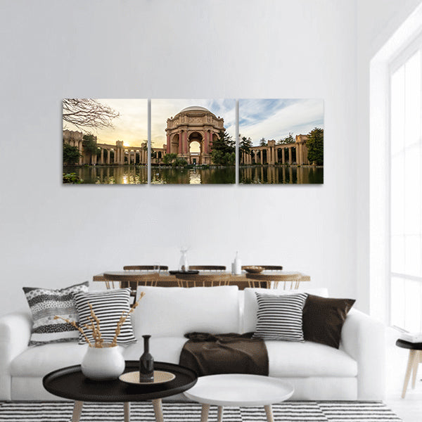 Sunset at Palace of Fine Arts-San Francisco, California panoramic canvas wall art