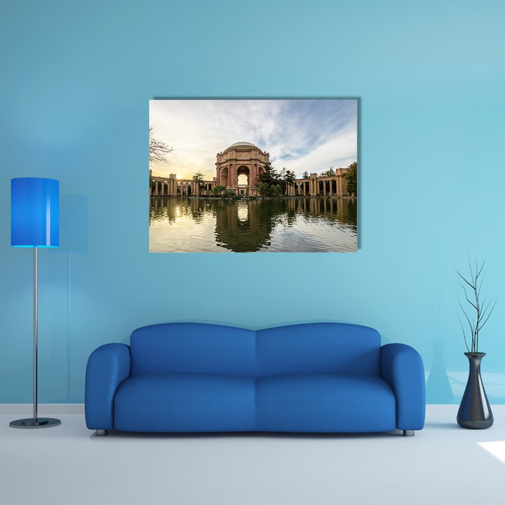 Sunset at the Palace of Fine Arts - San Francisco, California, USA multi panel canvas wall art