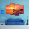 Beautiful Sunset At Maldivian Beach Multi Panel Canvas Wall Art