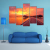 Beautiful Sunset At Maldivian Beach Multi Panel Canvas Wall Art