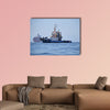 A tugboat near to container ship in the coasts of Valparaiso, Chile multi panel canvas wall art