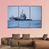 A tugboat near to container ship in the coasts of Valparaiso, Chile multi panel canvas wall art