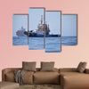 A tugboat near to container ship in the coasts of Valparaiso, Chile multi panel canvas wall art