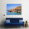 Old town and port of Jaffa and modern skyline of Tel Aviv city, Israel Multi Panel Canvas Wall Art