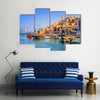 Old town and port of Jaffa and modern skyline of Tel Aviv city, Israel Multi Panel Canvas Wall Art