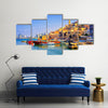 Old town and port of Jaffa and modern skyline of Tel Aviv city, Israel Multi Panel Canvas Wall Art