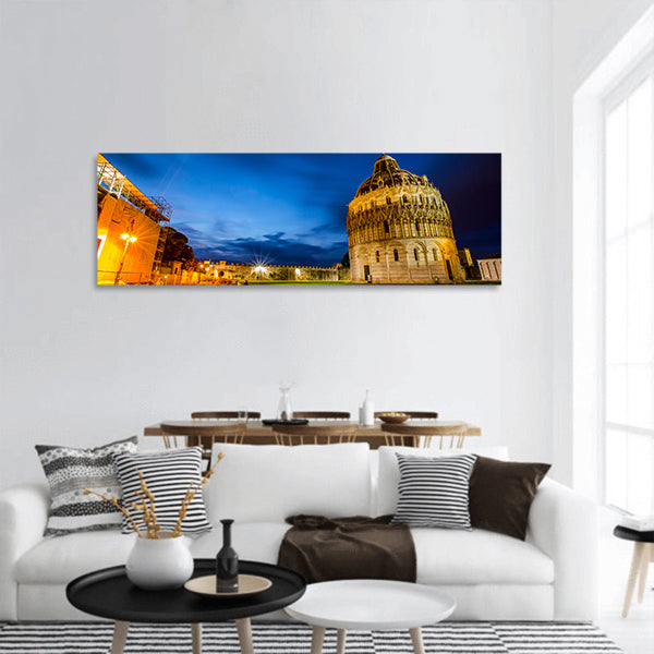Pisa tower landmark Italy in Twilight time panoramic canvas wall art