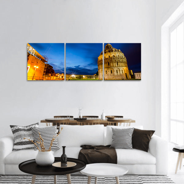 Pisa tower landmark Italy in Twilight time panoramic canvas wall art