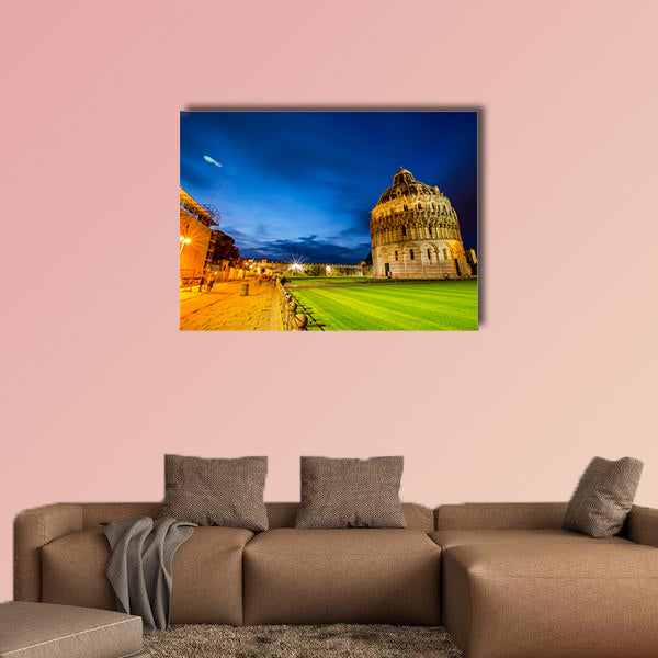 Pisa tower landmark Italy in Twilight time multi panel canvas wall art