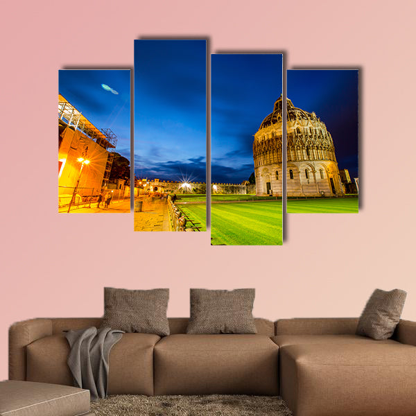 Pisa tower landmark Italy in Twilight time multi panel canvas wall art