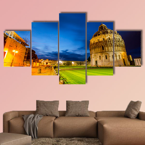 Pisa tower landmark Italy in Twilight time multi panel canvas wall art