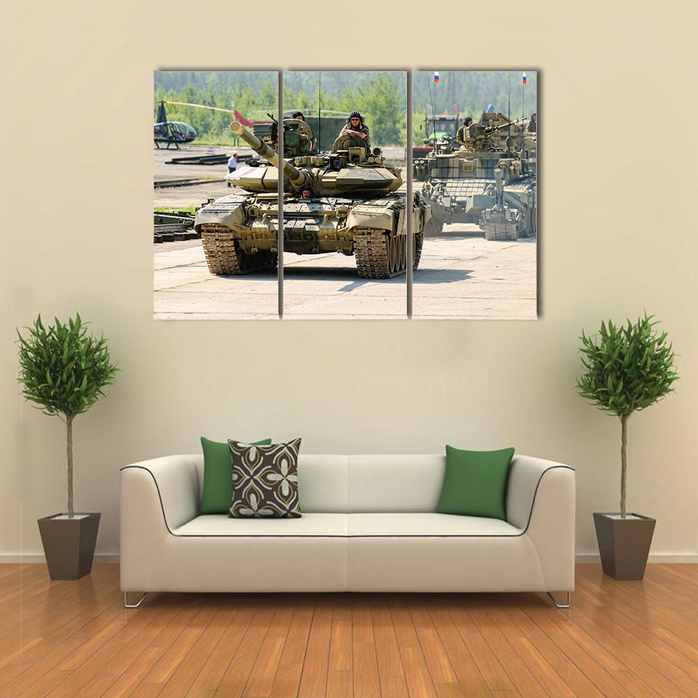 Nizhniy Tagil, Russia Modernized tank T-72 armoured deminer Multi panel canvas wall art