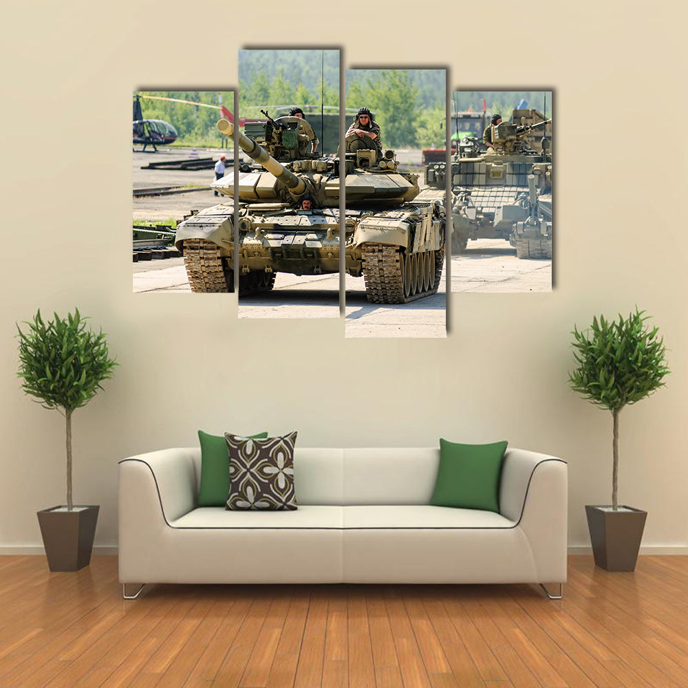 Nizhniy Tagil, Russia Modernized tank T-72 armoured deminer Multi panel canvas wall art