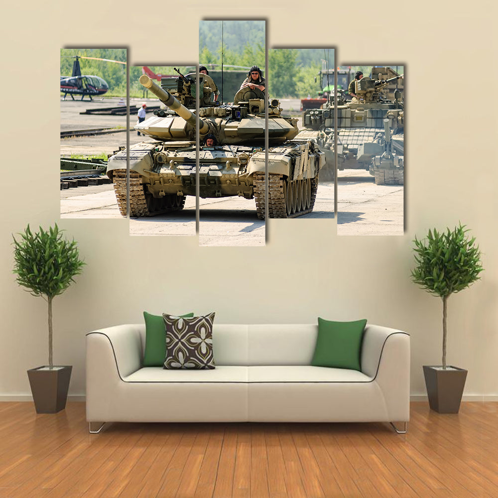 Nizhniy Tagil, Russia Modernized tank T-72 armoured deminer Multi panel canvas wall art
