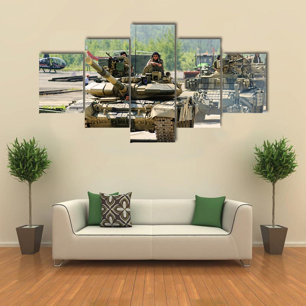 Nizhniy Tagil, Russia Modernized tank T-72 armoured deminer Multi panel canvas wall art