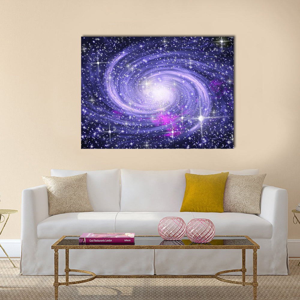 Big spiral galaxy in far star space Multi Panel Canvas Wall Art