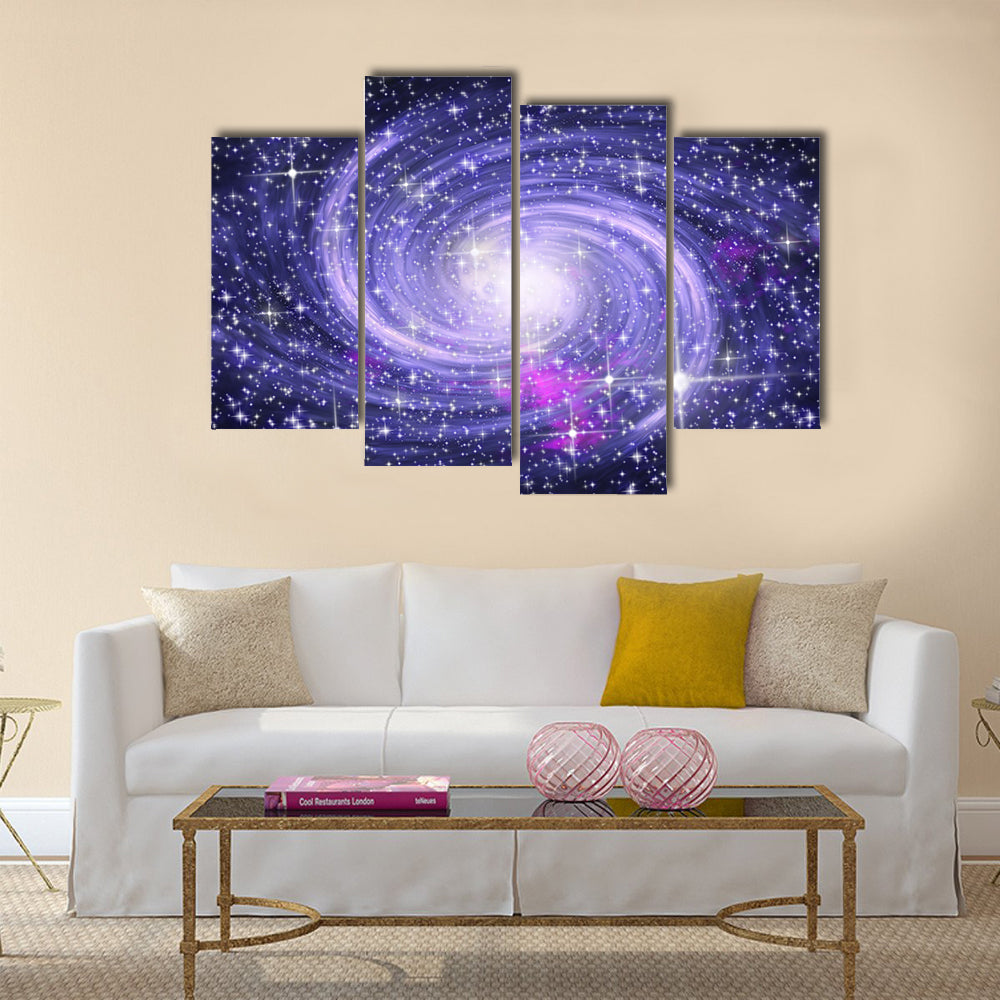Big spiral galaxy in far star space Multi Panel Canvas Wall Art