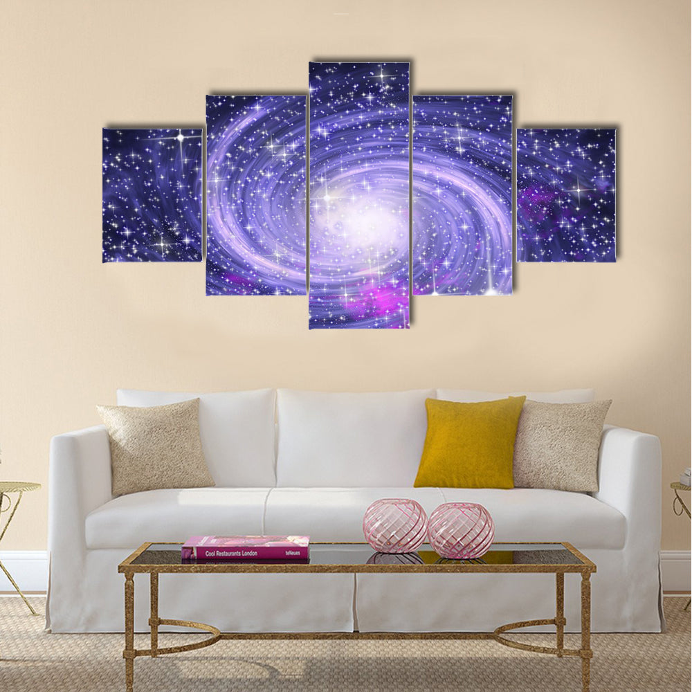 Big spiral galaxy in far star space Multi Panel Canvas Wall Art