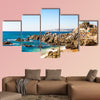 Rocky beach on summer day in Vina del Mar, Chile multi panel canvas wall art