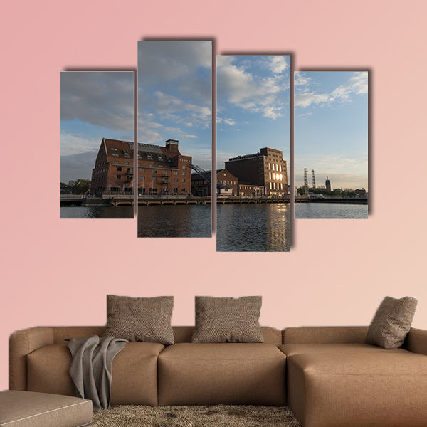 Inner Harbor Duisburg, Germany multi panel canvas wall art