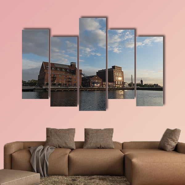 Inner Harbor Duisburg, Germany multi panel canvas wall art