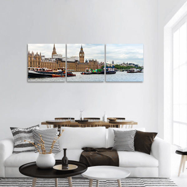 Street view of Traditional Big Ben in London panoramic canvas wall art
