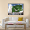 Pakistan Flag Under The Blue Cloudy Sky Multi Panel Canvas Wall Art