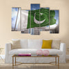 Pakistan Flag Under The Blue Cloudy Sky Multi Panel Canvas Wall Art