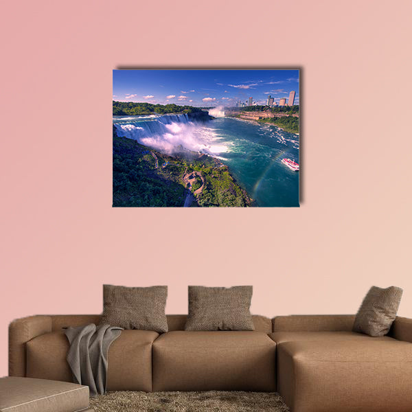 Niagara Falls and American Falls with Rainbow, New York, wall art