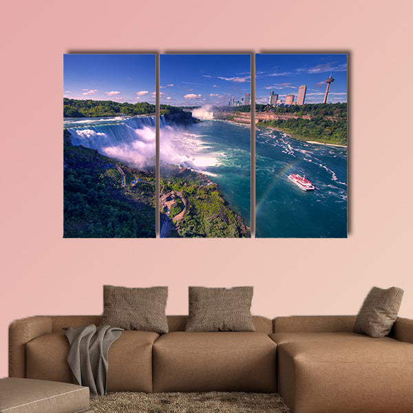 Niagara Falls and American Falls with Rainbow, New York, wall art