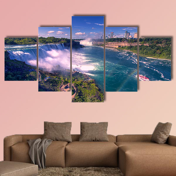 Niagara Falls and American Falls with Rainbow, New York, wall art