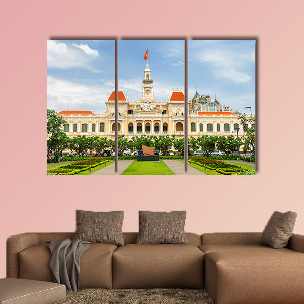 Facade of the Ho Chi Minh City Hall in destination in Vietnam wall art