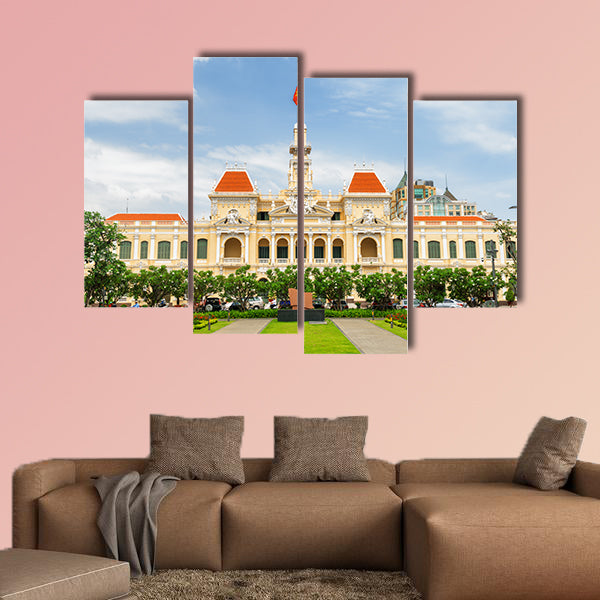 Facade of the Ho Chi Minh City Hall in destination in Vietnam wall art