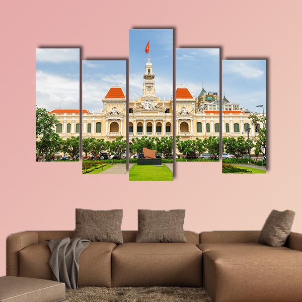 Facade of the Ho Chi Minh City Hall in destination in Vietnam wall art