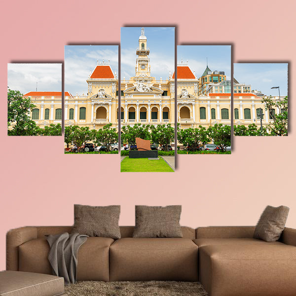 Facade of the Ho Chi Minh City Hall in destination in Vietnam wall art