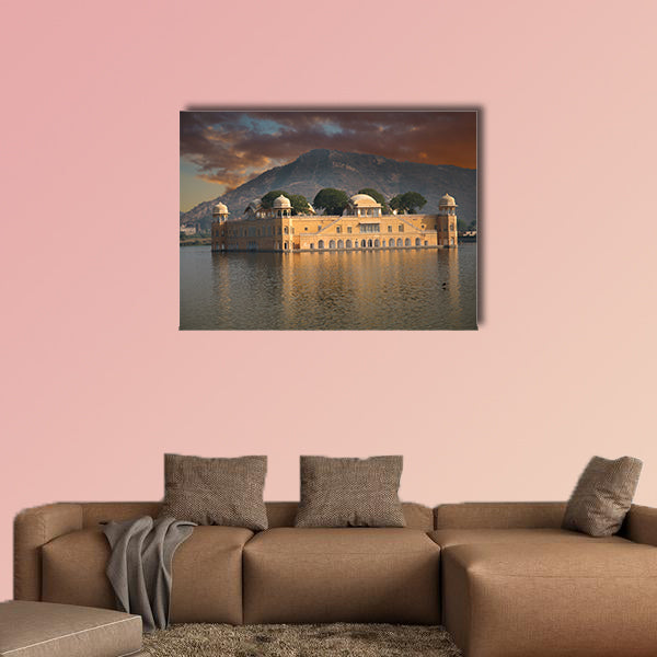 Water Palace in the middle of the lake multi panel canvas wall art
