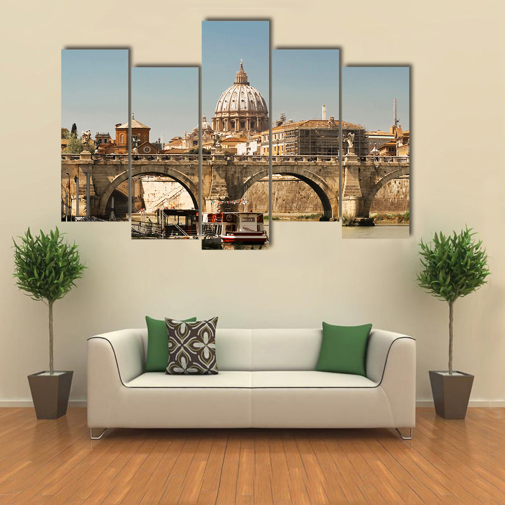 The view of St Peter Basilica Rome Multi panel canvas wall art