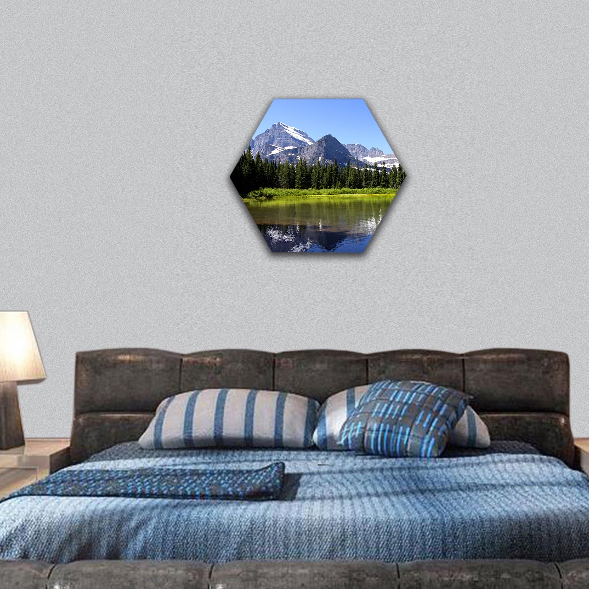 Swift current lake hexagonal canvas wall art