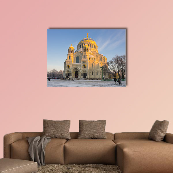 Naval cathedral in the evening, Kronshtadt, Saint Petersburg, Russia