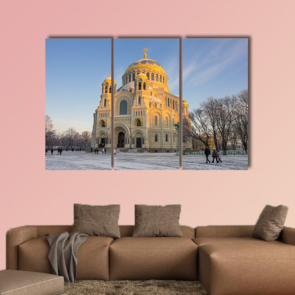 Naval cathedral in the evening, Kronshtadt, Saint Petersburg, Russia