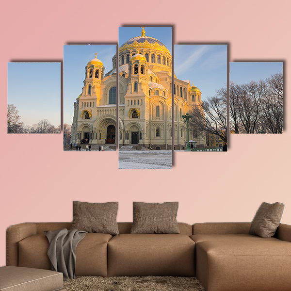 Naval cathedral in the evening, Kronshtadt, Saint Petersburg, Russia