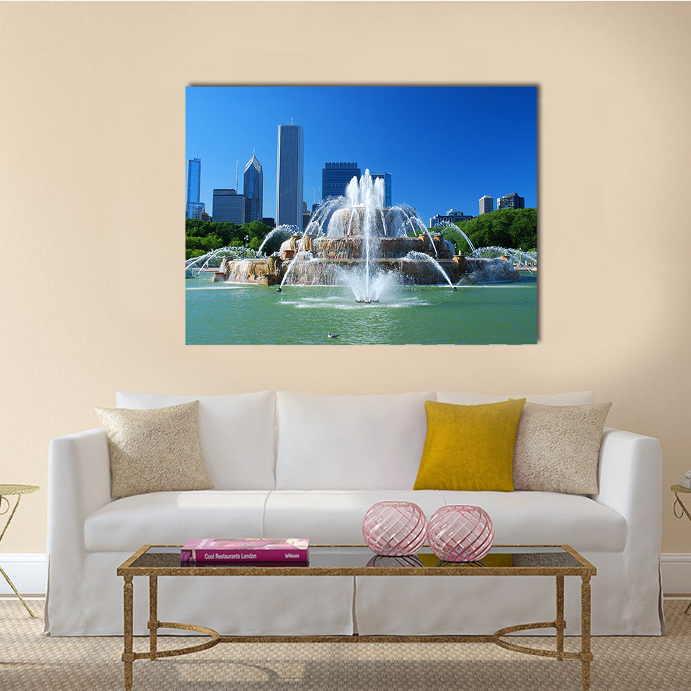 A View Of Downtown Of The City Of Chicago Multi Panel Canvas Wall Art