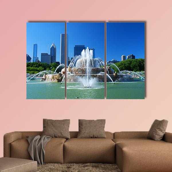 View of Downtown of the city of Chicago multi panel canvas wall art