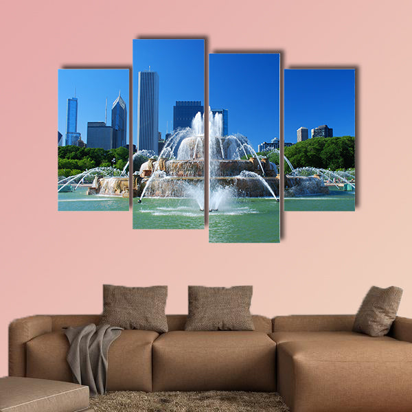 View of Downtown of the city of Chicago multi panel canvas wall art