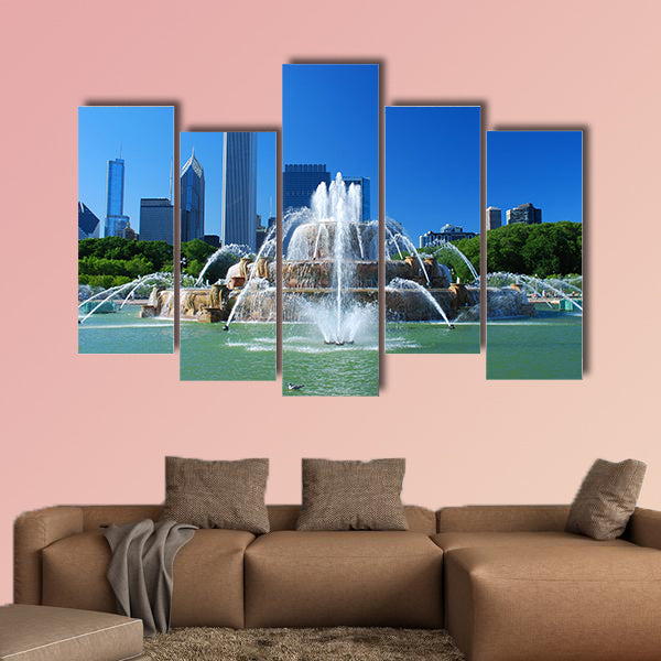 View of Downtown of the city of Chicago multi panel canvas wall art