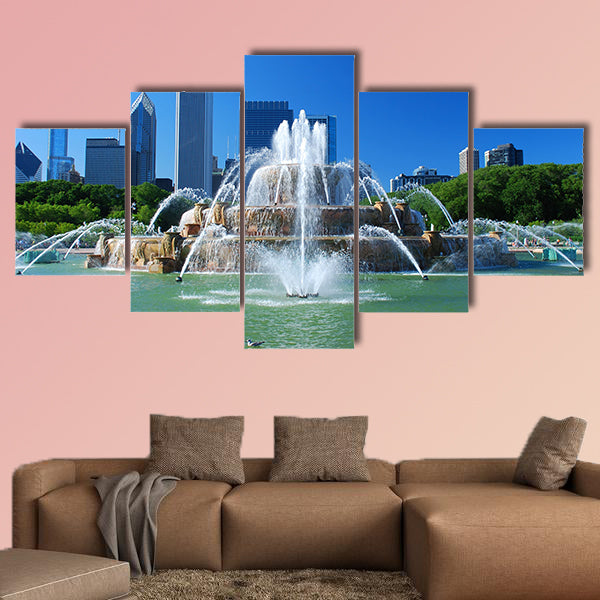 View of Downtown of the city of Chicago multi panel canvas wall art