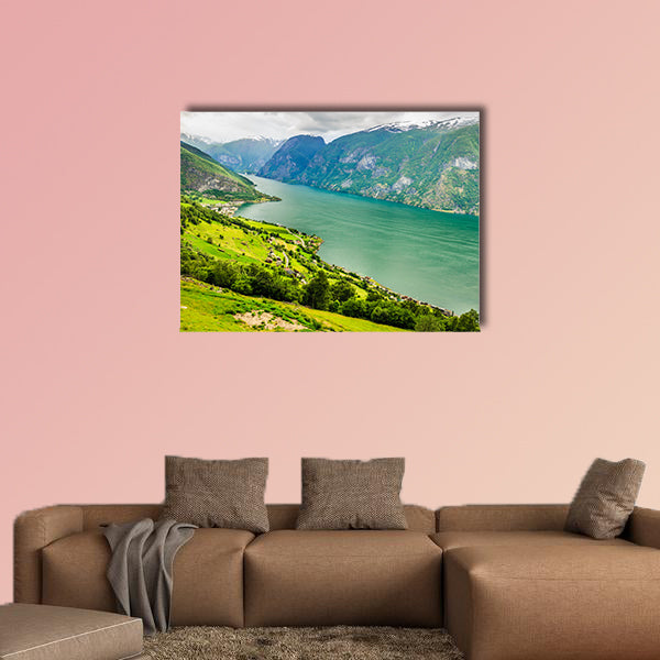 View of the picturesque Aurland valley and fjords Norway wall art
