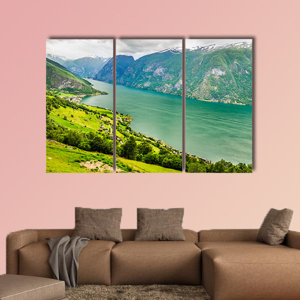 View of the picturesque Aurland valley and fjords Norway wall art